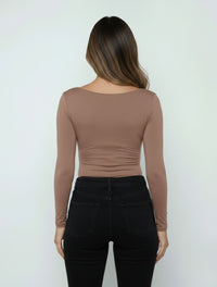 Body para Mujer Escote Redondo Manga Larga Tahiti Original Diseño