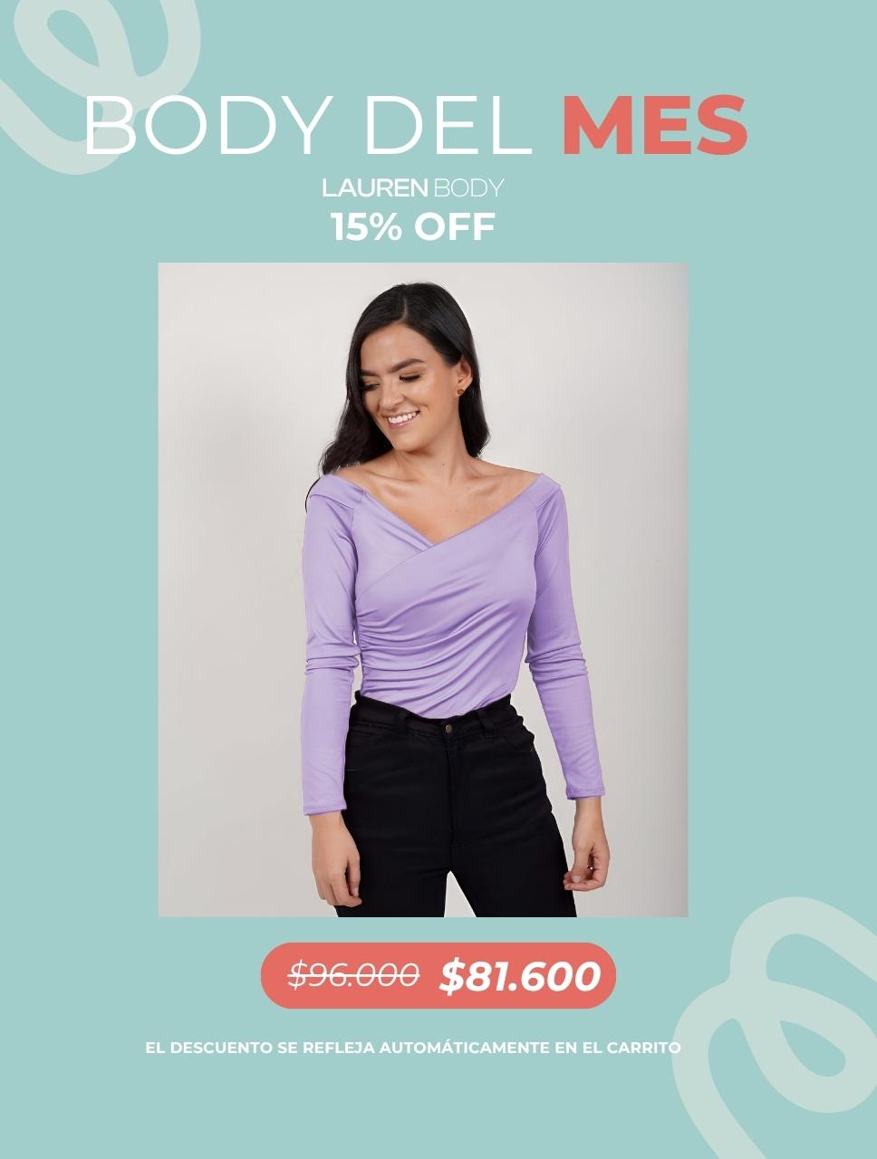 Body para Mujer Cuello Bandeja Manga Larga - Lauren