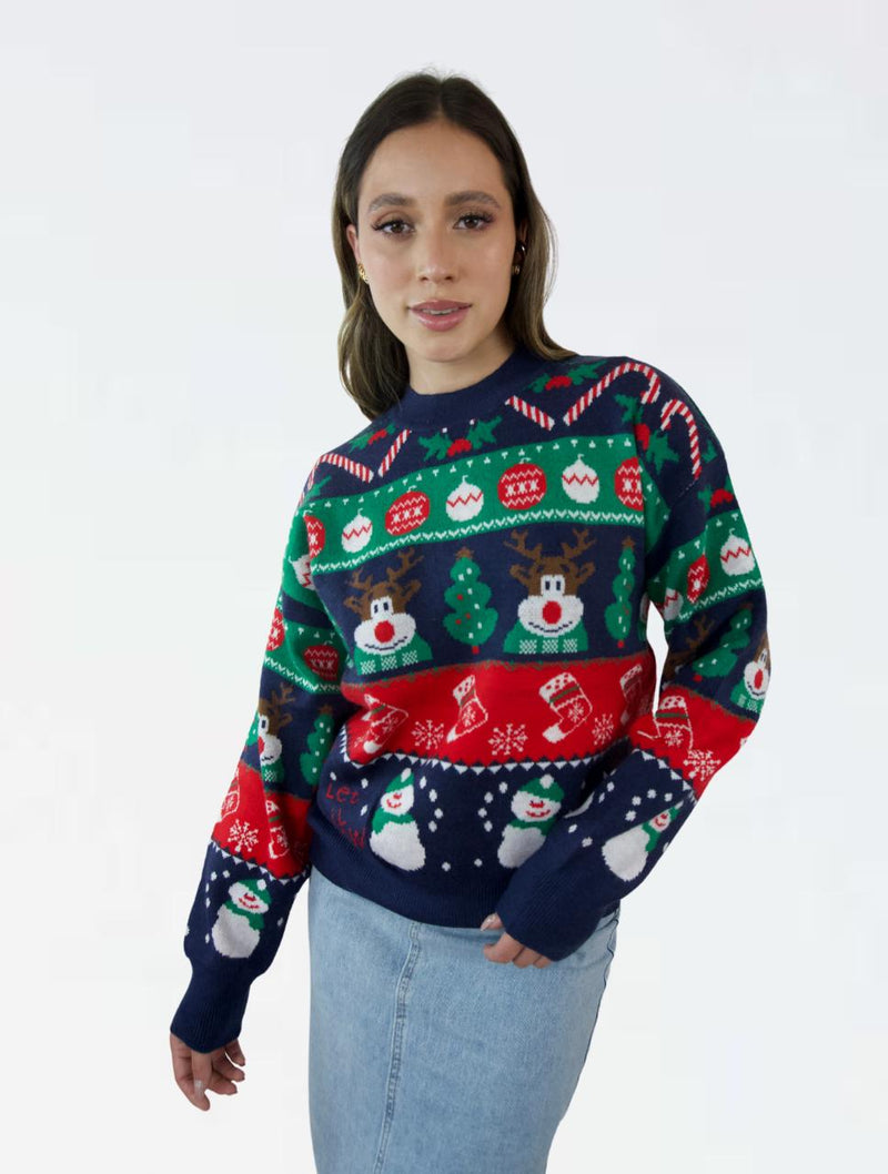 Saco Cuello Redondo Unisex - Saco Navidad Let It Snow