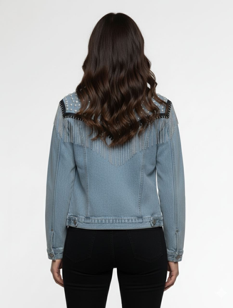 Chaqueta Para Mujer Denim Con Apliques - The Dazzling