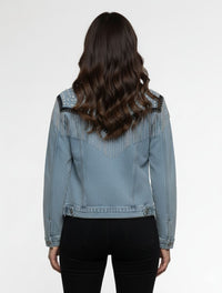 Chaqueta Para Mujer Denim Con Apliques - The Dazzling