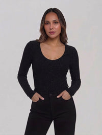 Body Para Mujer Brillante Cuello Redondo- The Twinkle Artesanal Diseño
