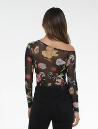 Body Para Mujer Mesh Escote Asimetrico - The Silvestre