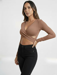 Body para Mujer Escote Cruzado Manga Larga - Adele