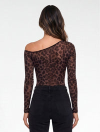 Body Para Mujer Mesh Escote Asimetrico - The Bruma