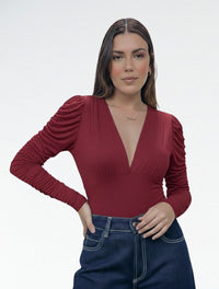 Body Para Mujer Cuello V The Barcelona Elegante Textura