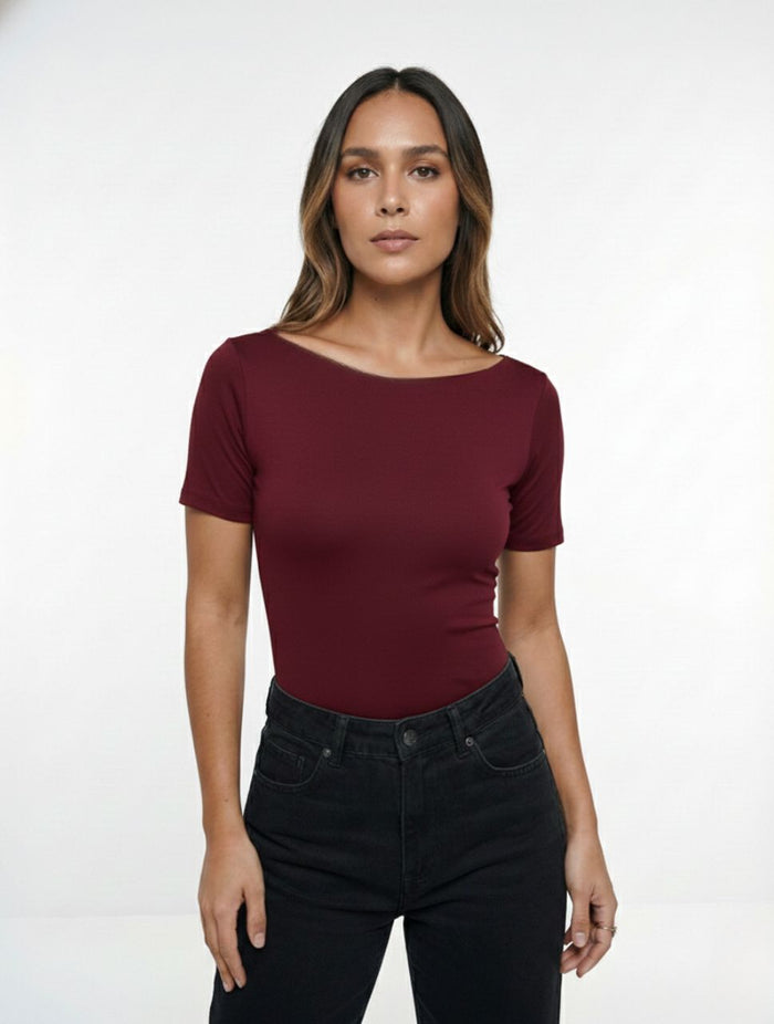 Body para Mujer Manga Corta Antoniette Premium Textura