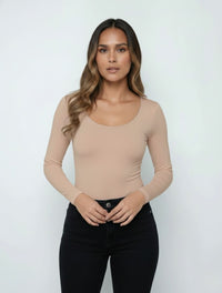 Body para Mujer Escote Redondo Manga Larga Tahiti Colombiano Detalle