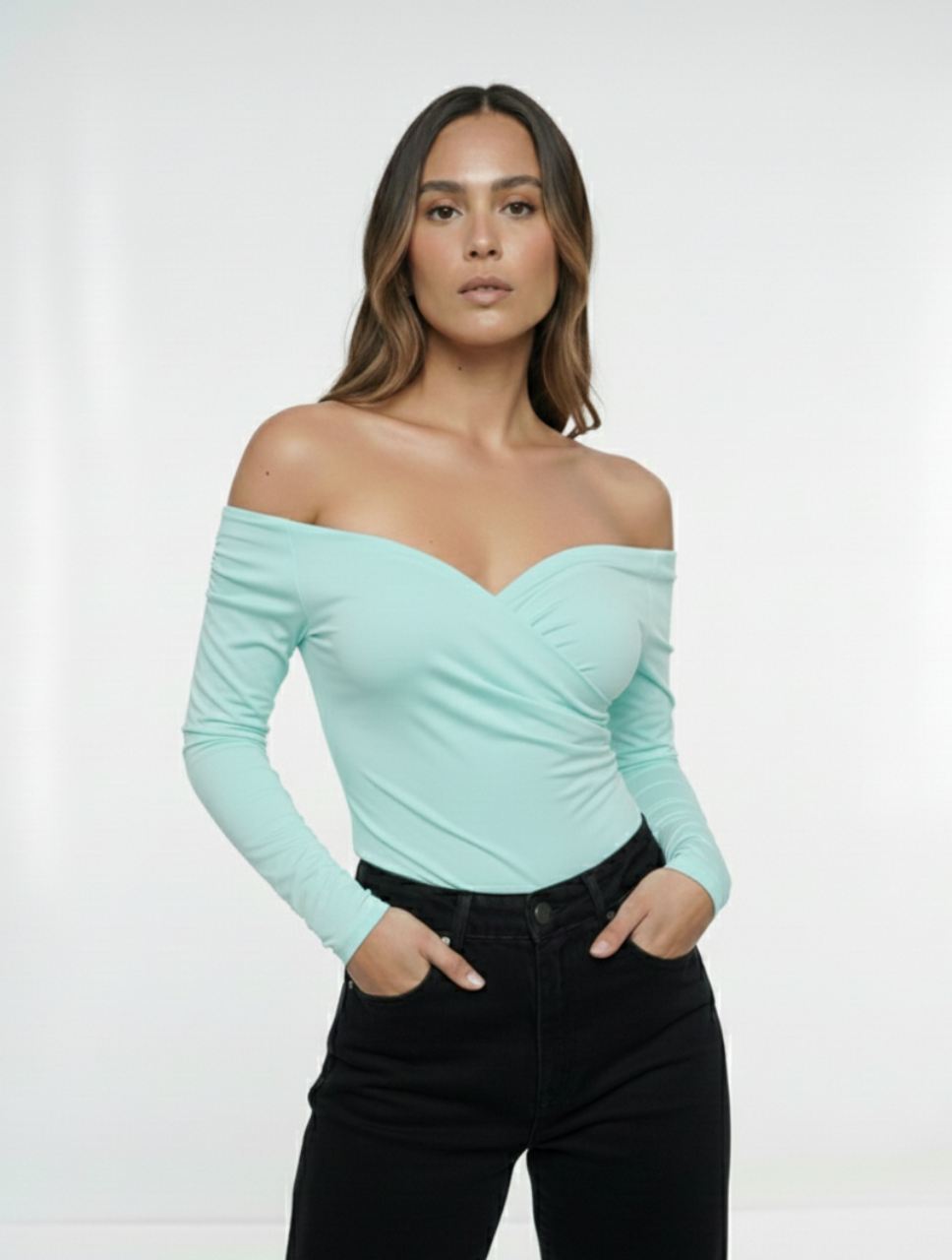 Body para Mujer Cuello Bandeja Manga Larga - Lauren