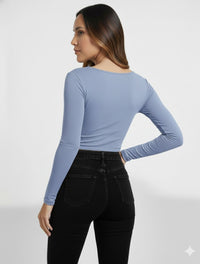 Body para Mujer Escote Cruzado Manga Larga - Adele