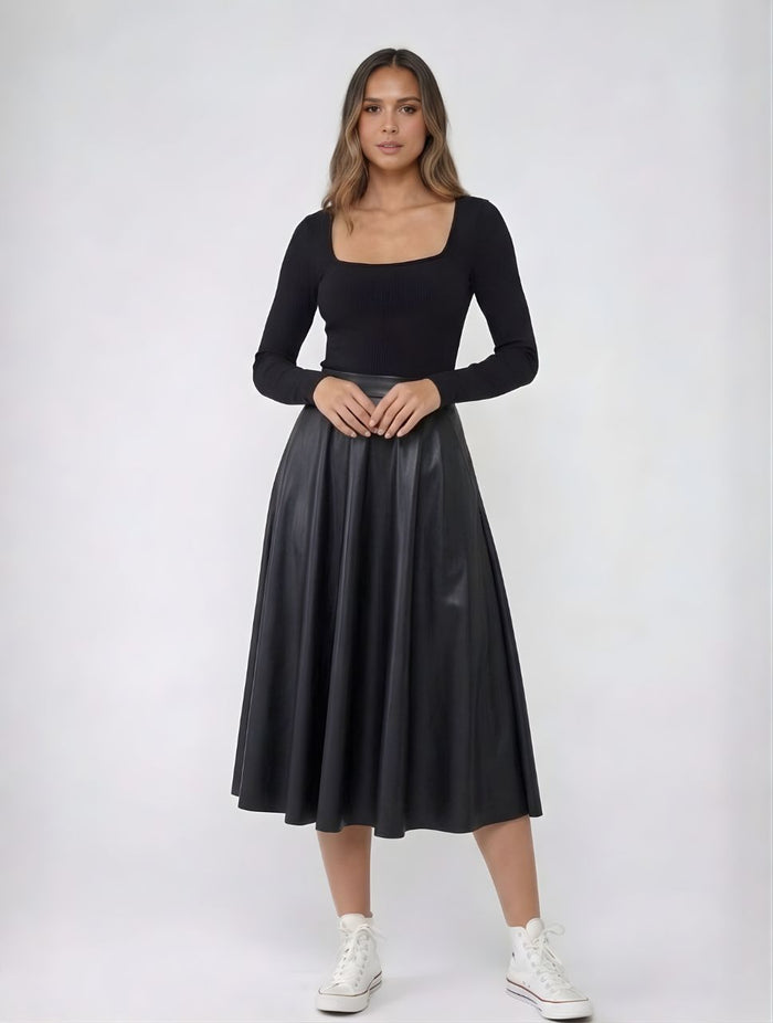 Falda para Mujer Negro Fluida - The Parachute