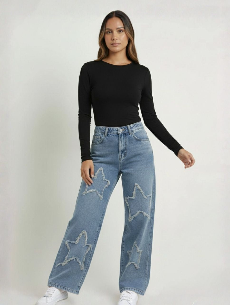 Pantalón Jean Tiro Alto Para Mujer - The Vienna