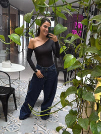 Body Para Mujer Escote Asimetrico The Bliss Original Detalle