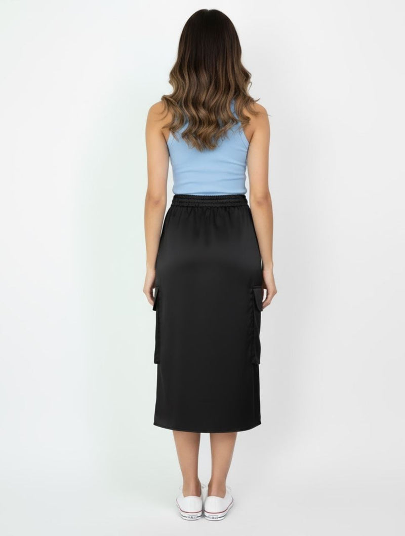 Falda para Mujer Negro Multibolsillos- Roberta