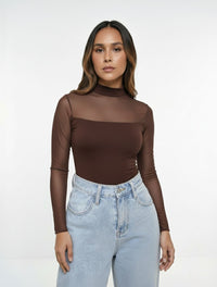 Body Para Mujer Mesh Cuello Medio - The Balance