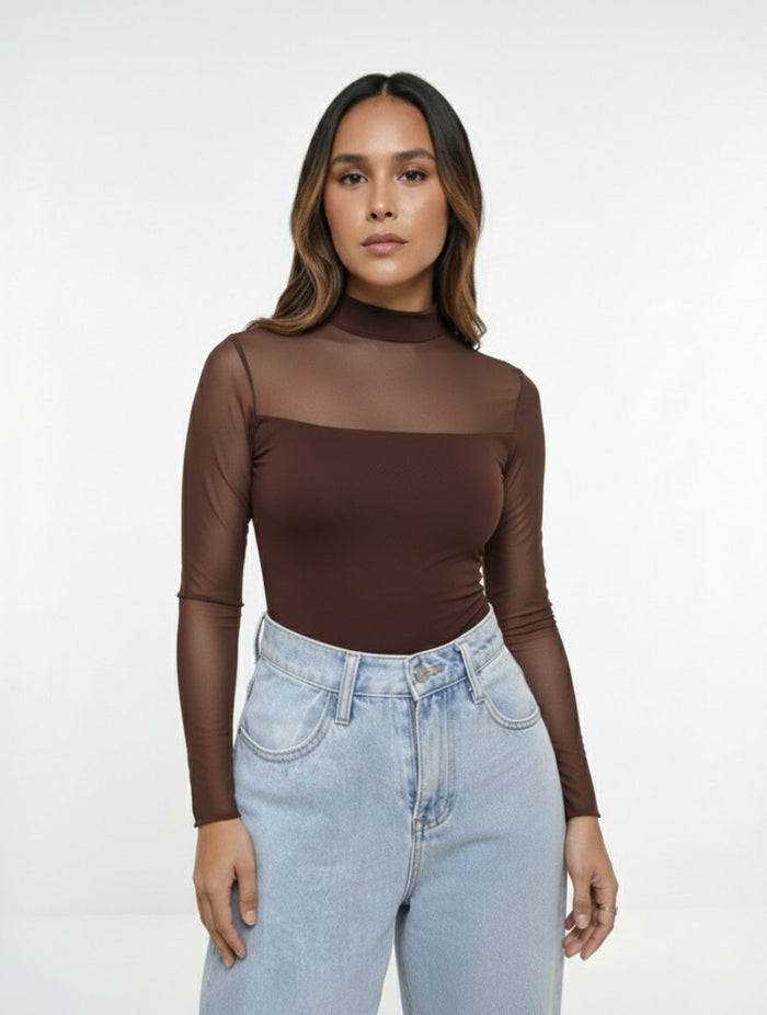 Body Para Mujer Mesh Cuello Medio - The Balance