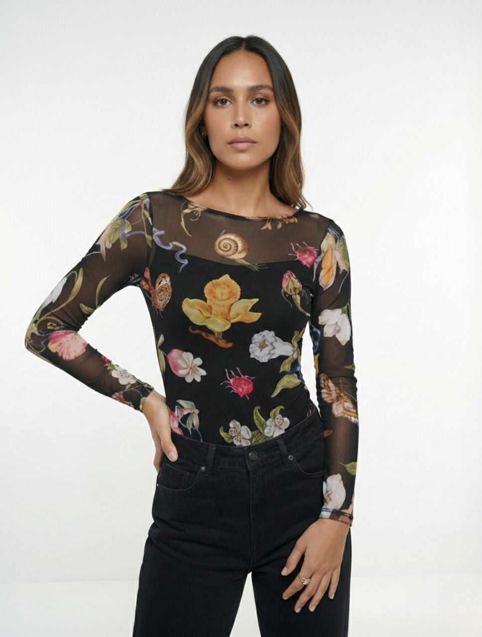 Body Para Mujer Mesh - Floral Touch