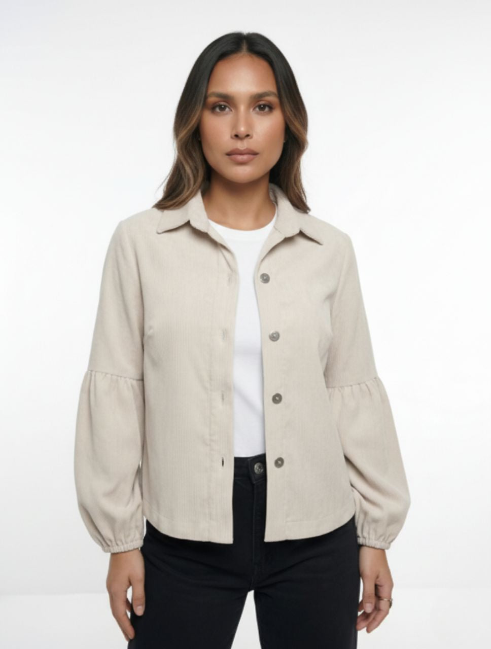 Chaqueta Manga Globo Tela Acanalada - The Puff