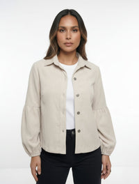 Chaqueta Manga Globo Tela Acanalada - The Puff