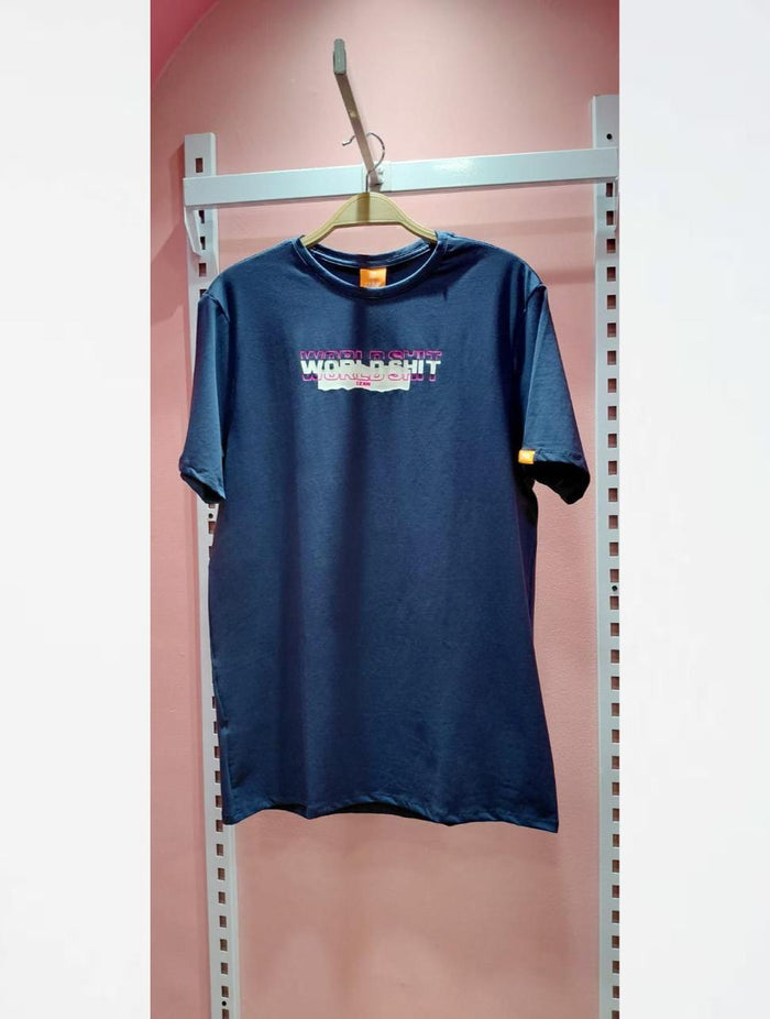 38. Camiseta Azul Floww En Perfecto Estado Artesanal Diseño