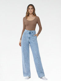 Pantalón Jean Tiro Alto Para Mujer - The Ubud