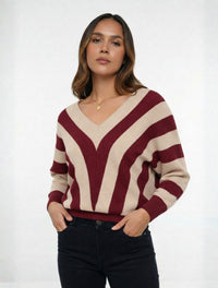 Suéter para Mujer Rayas Cuello V - The Infinite