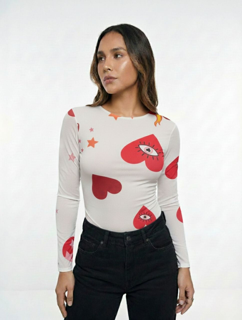 Body para Mujer Estampado de Corazones y Estrellas - The Dolce Vita