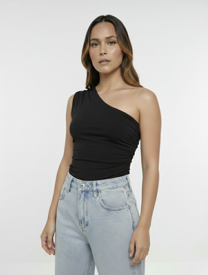 Body para Mujer Escote Asimétrico Arrecife Elegante Textura