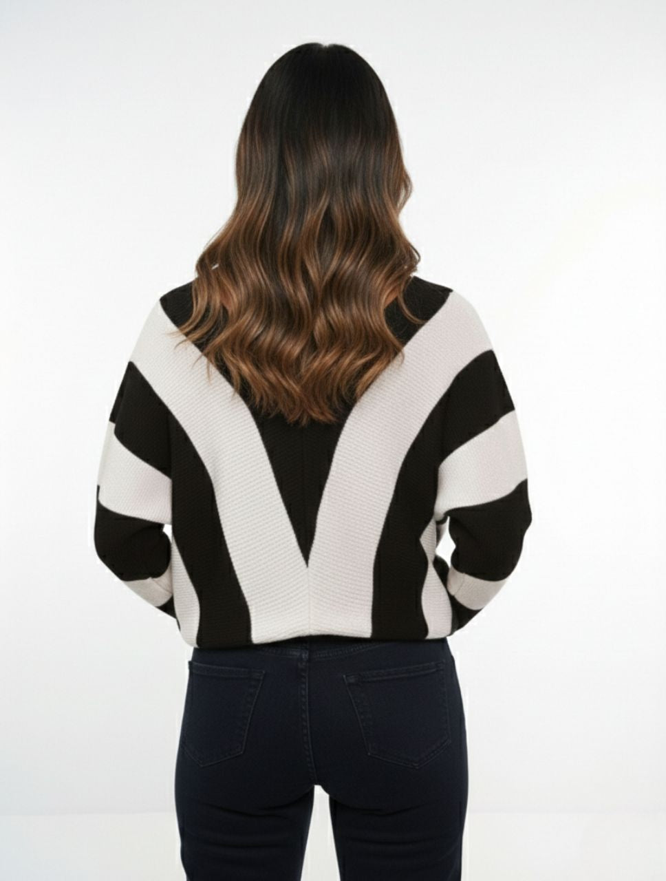 Suéter para Mujer Rayas Cuello V - The Infinite