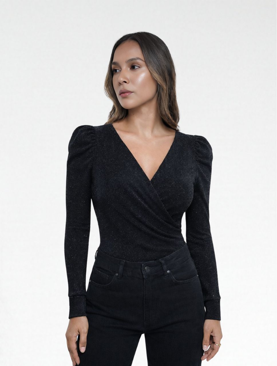 Body Para Mujer Cruzado Brillante - The Elan