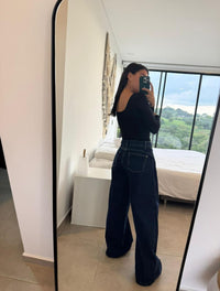 Pantalón Jean Palazzo Para Mujer - The Italico