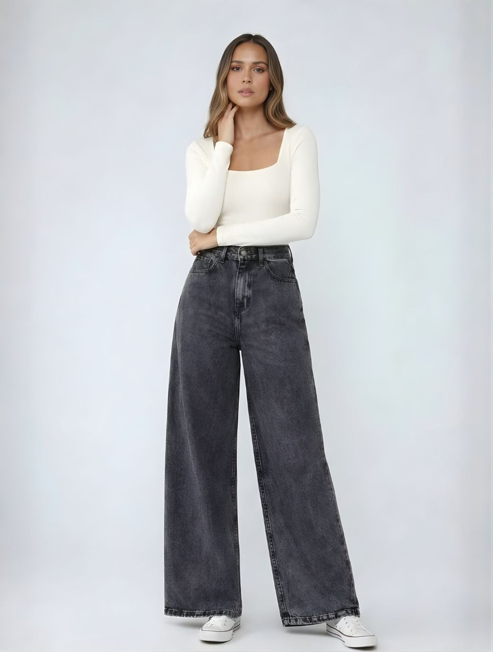 Pantalón Jean Tiro Alto Para Mujer - The Oaxaca