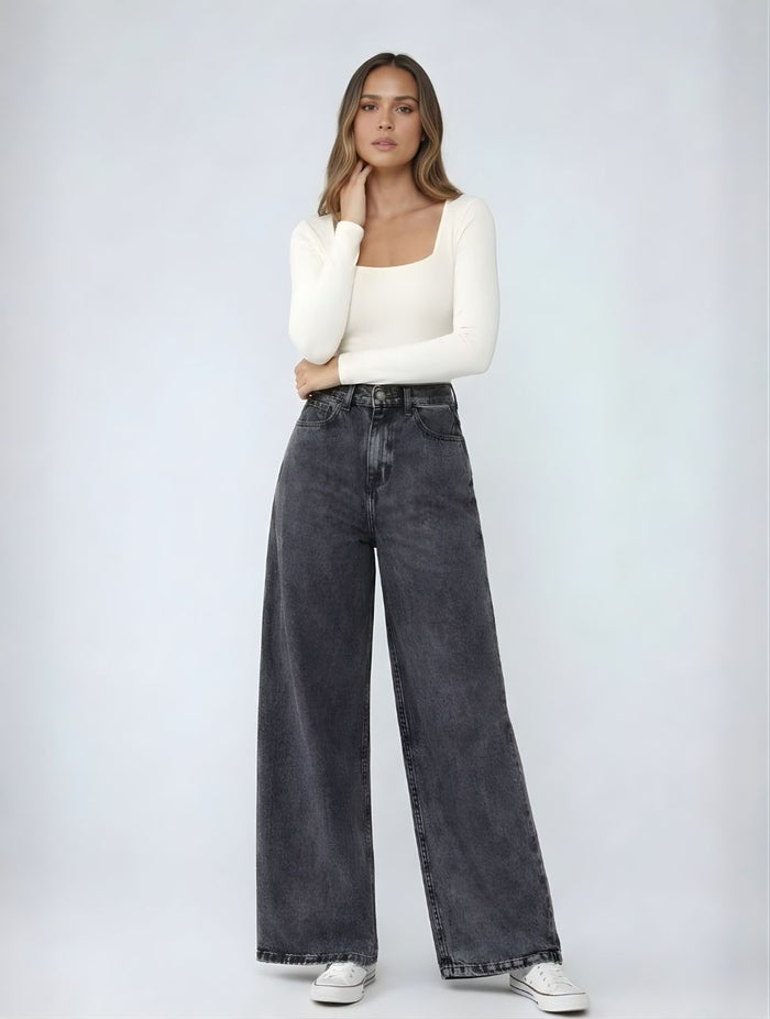Pantalón Jean Tiro Alto Para Mujer - The Oaxaca