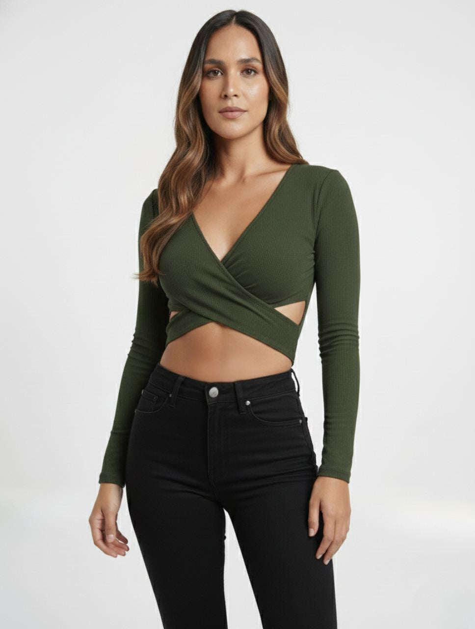 Body para Mujer Escote Cruzado Manga Larga - Adele