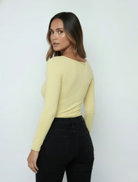 Body para Mujer Escote Redondo Manga Larga Tahiti Hecho a Mano Modelo