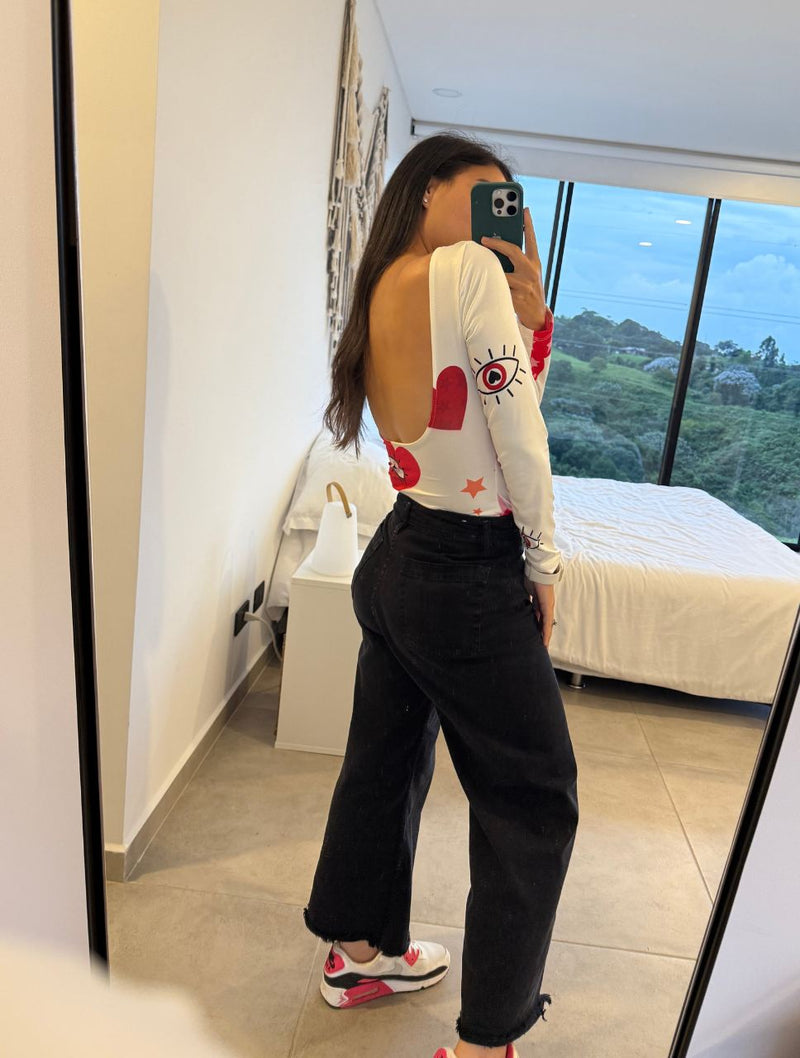 Body para Mujer Estampado de Corazones y Estrellas - The Dolce Vita