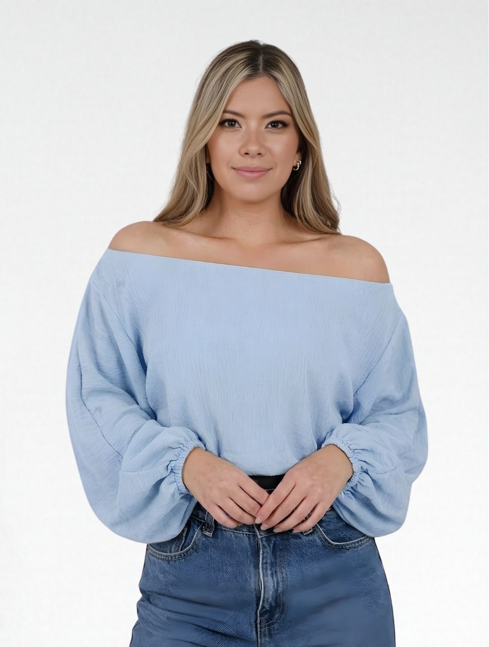 Blusa para Mujer Manga Larga Bombacha The Aura Hecho a Mano Textura