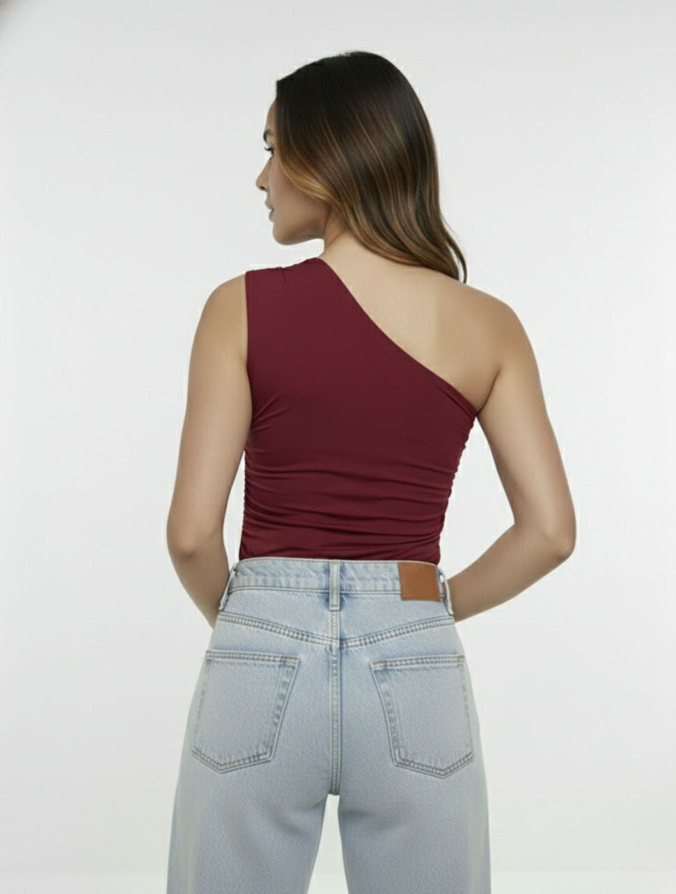 Body para Mujer Escote Asimétrico Arrecife Hecho a Mano Textura