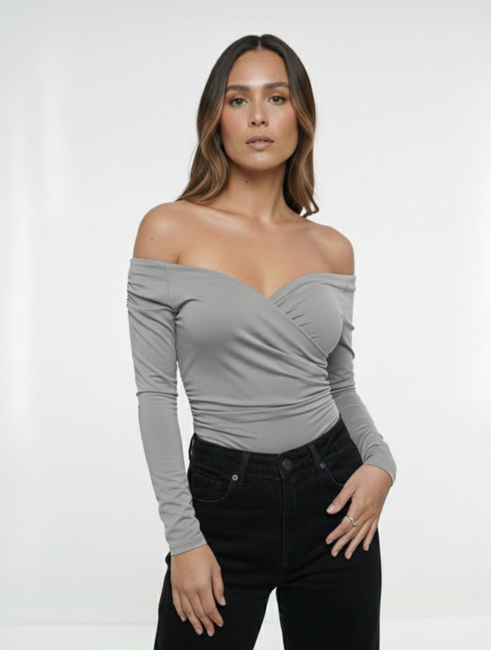 Body para Mujer Cuello Bandeja Manga Larga Lauren Hecho a Mano Acabado