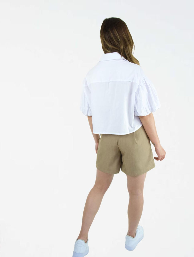 Short para Mujer de Tela Tiro Alto Con Cremallera y Botonnes - The Savannah