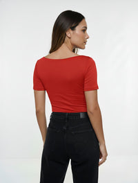 Body para Mujer Manga Corta Antoniette Hecho a Mano Estilo