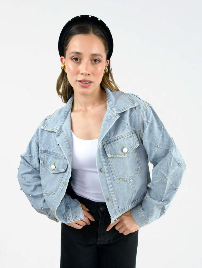 Chaqueta para Mujer Denim con Perlas - The Radiant