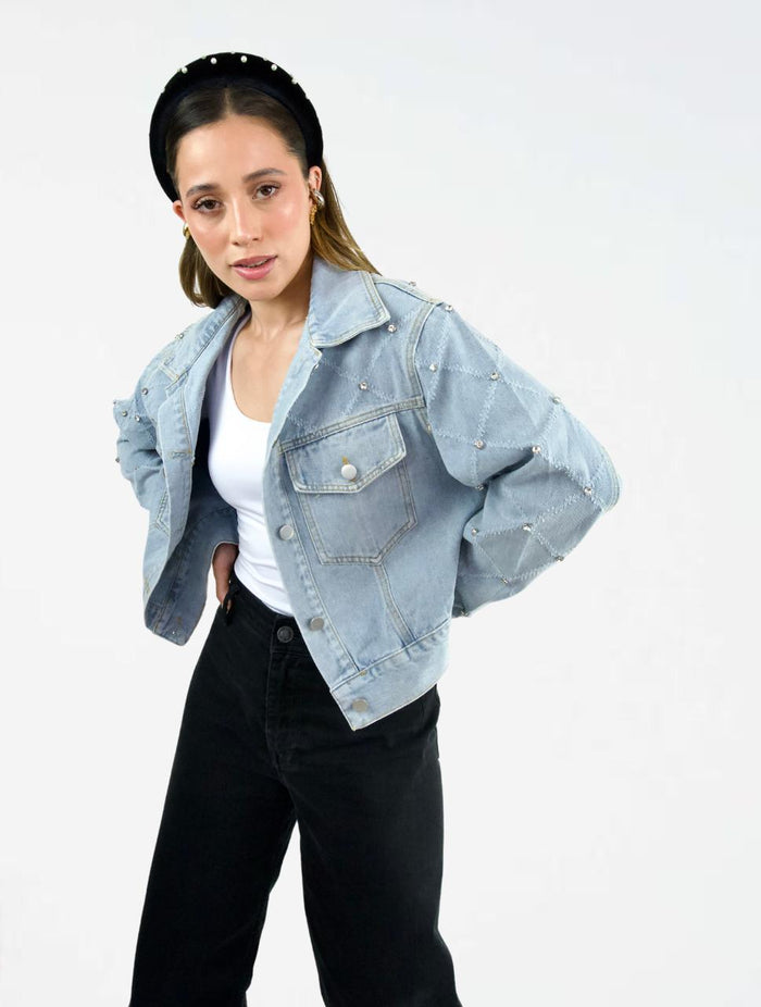 Chaqueta para Mujer Denim con Perlas - The Radiant