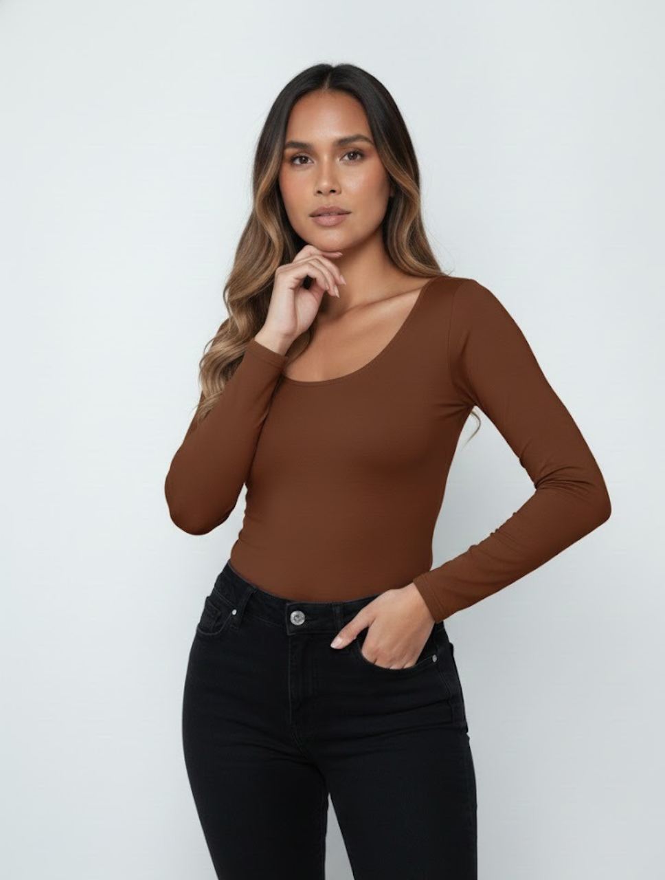 Body para Mujer Escote Redondo Manga Larga - Tahiti