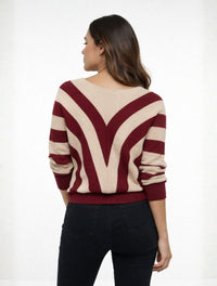 Suéter para Mujer Rayas Cuello V - The Infinite