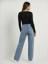 Pantalón Jean Tiro Alto Para Mujer - The Vienna