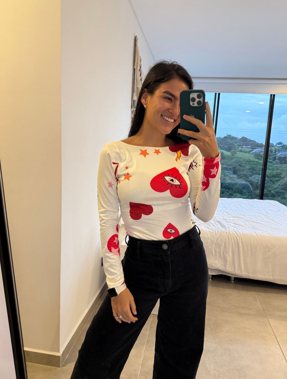 Body para Mujer Estampado de Corazones y Estrellas - The Dolce Vita