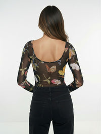 Body Para Mujer Mesh - Floral Touch
