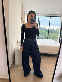 Pantalón Jean Palazzo Para Mujer - The Italico