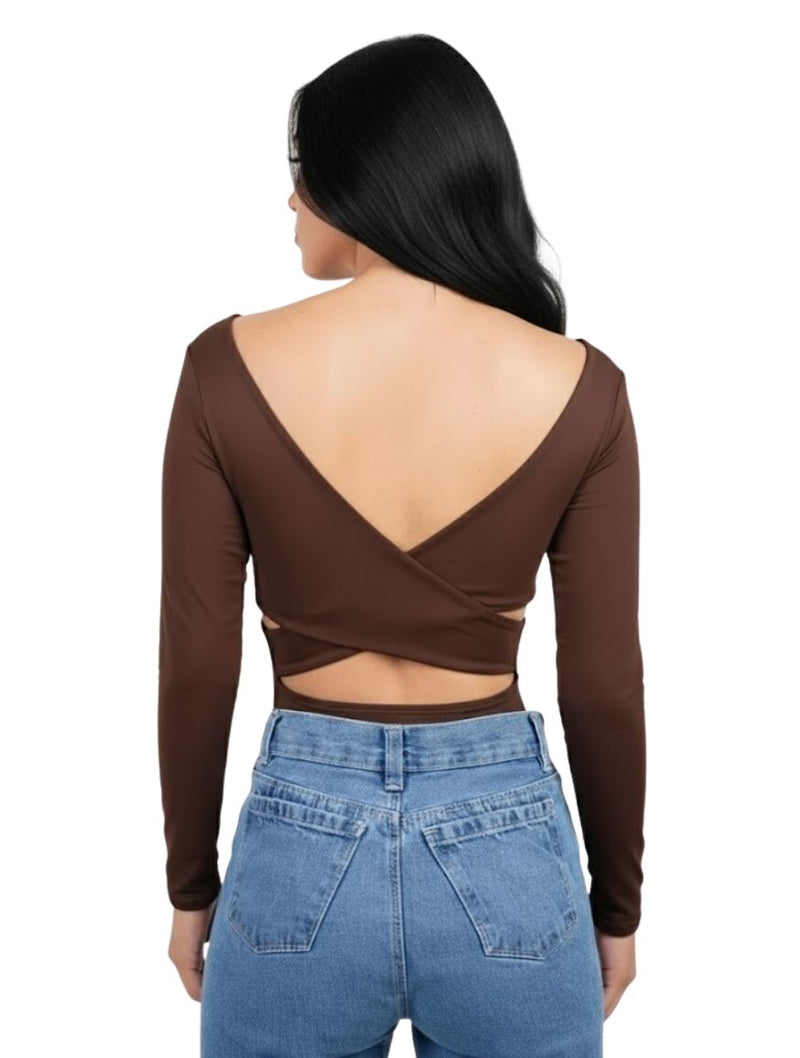 Body para Mujer Escote Cruzado Manga Larga - Adele